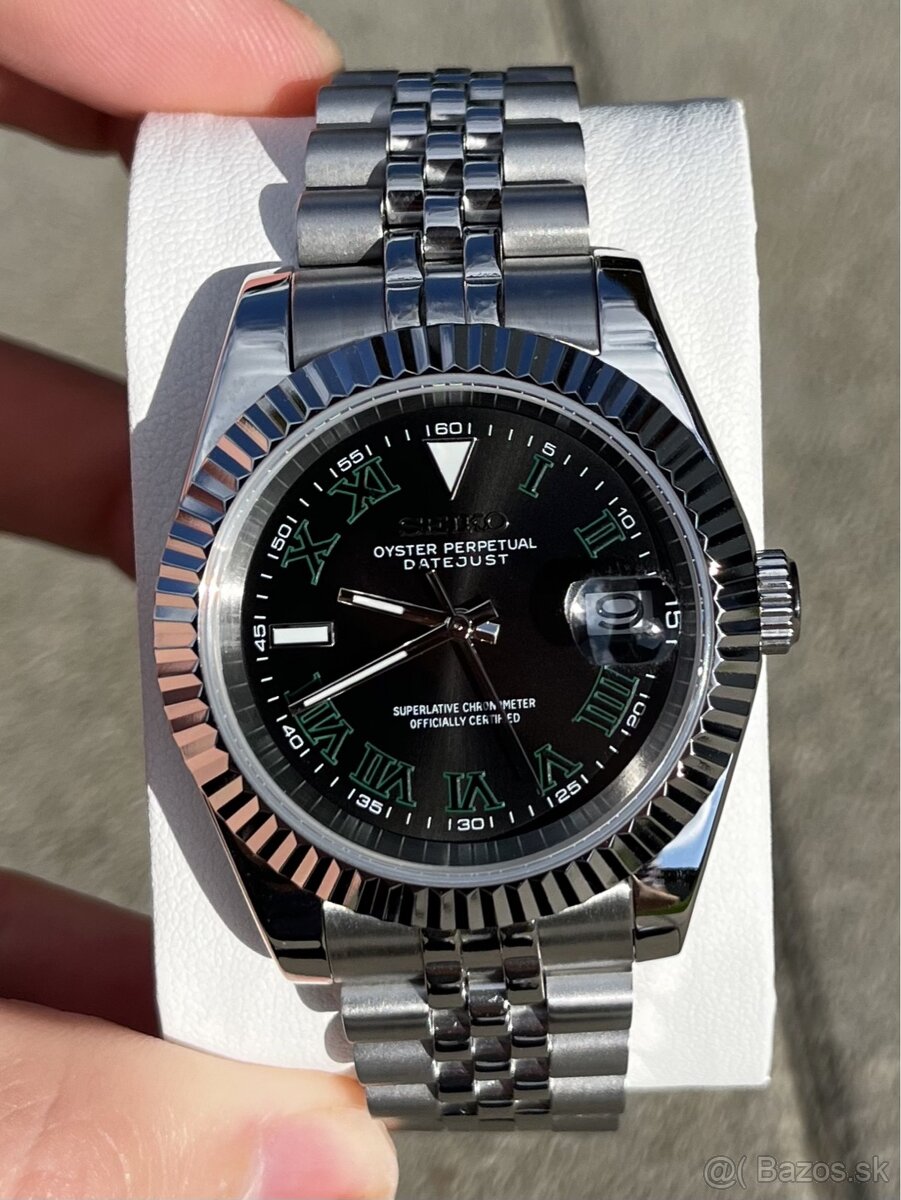 Seiko mod Datejust Wimbledon Black