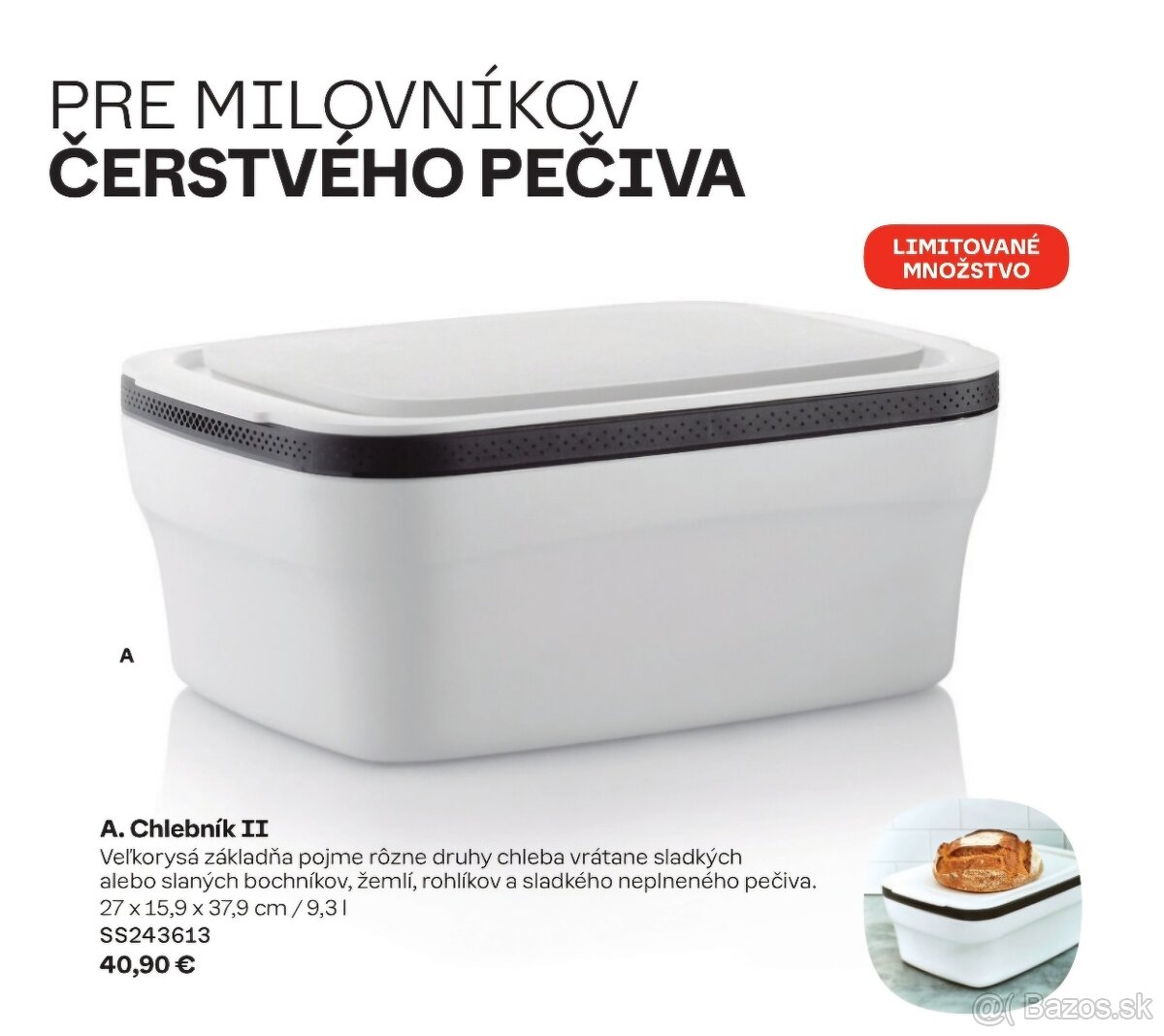 Chlebník od Tupperware  nový 40,90€