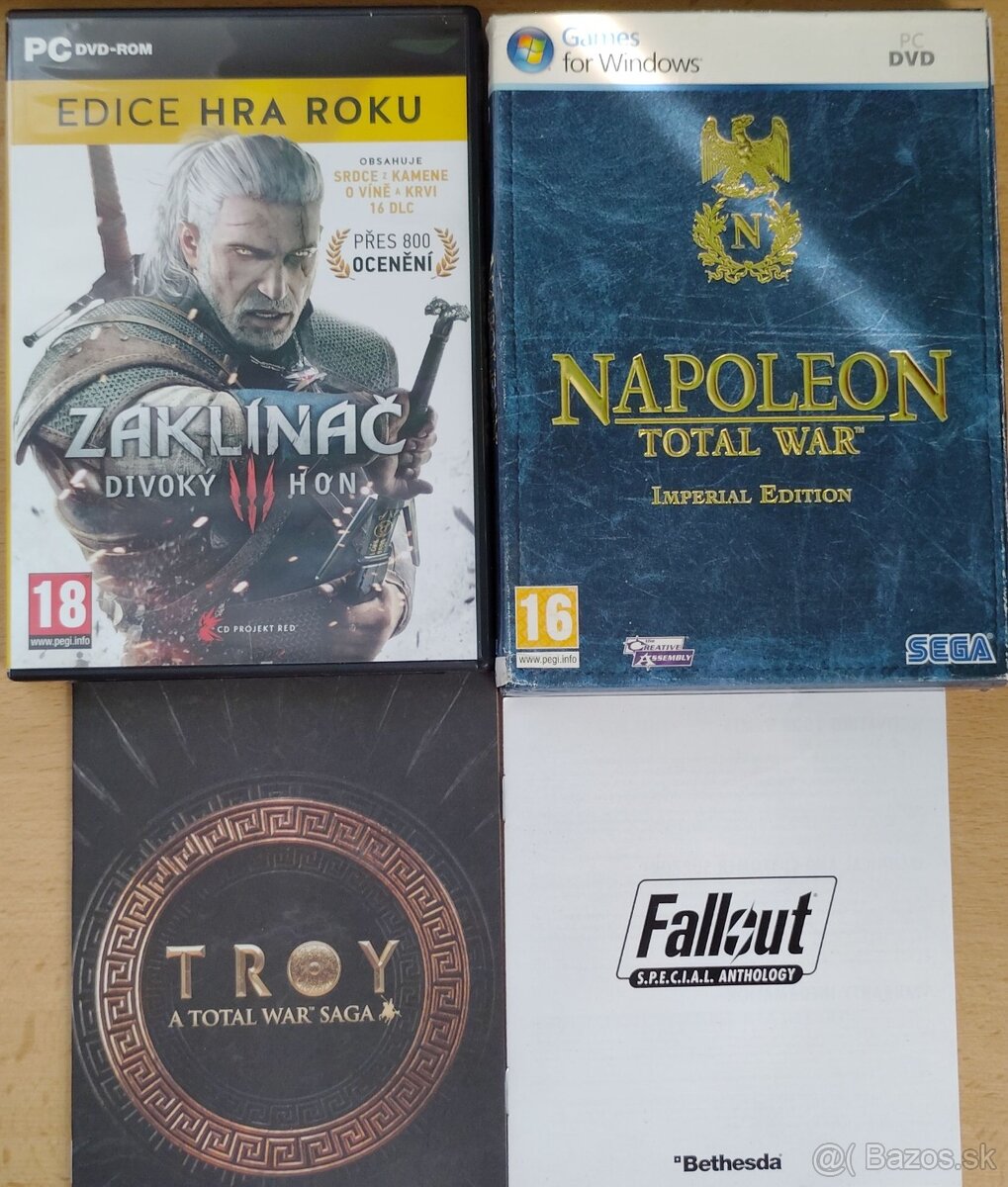 Krabica Witcher 3 Napoleon Total War , Fallout key