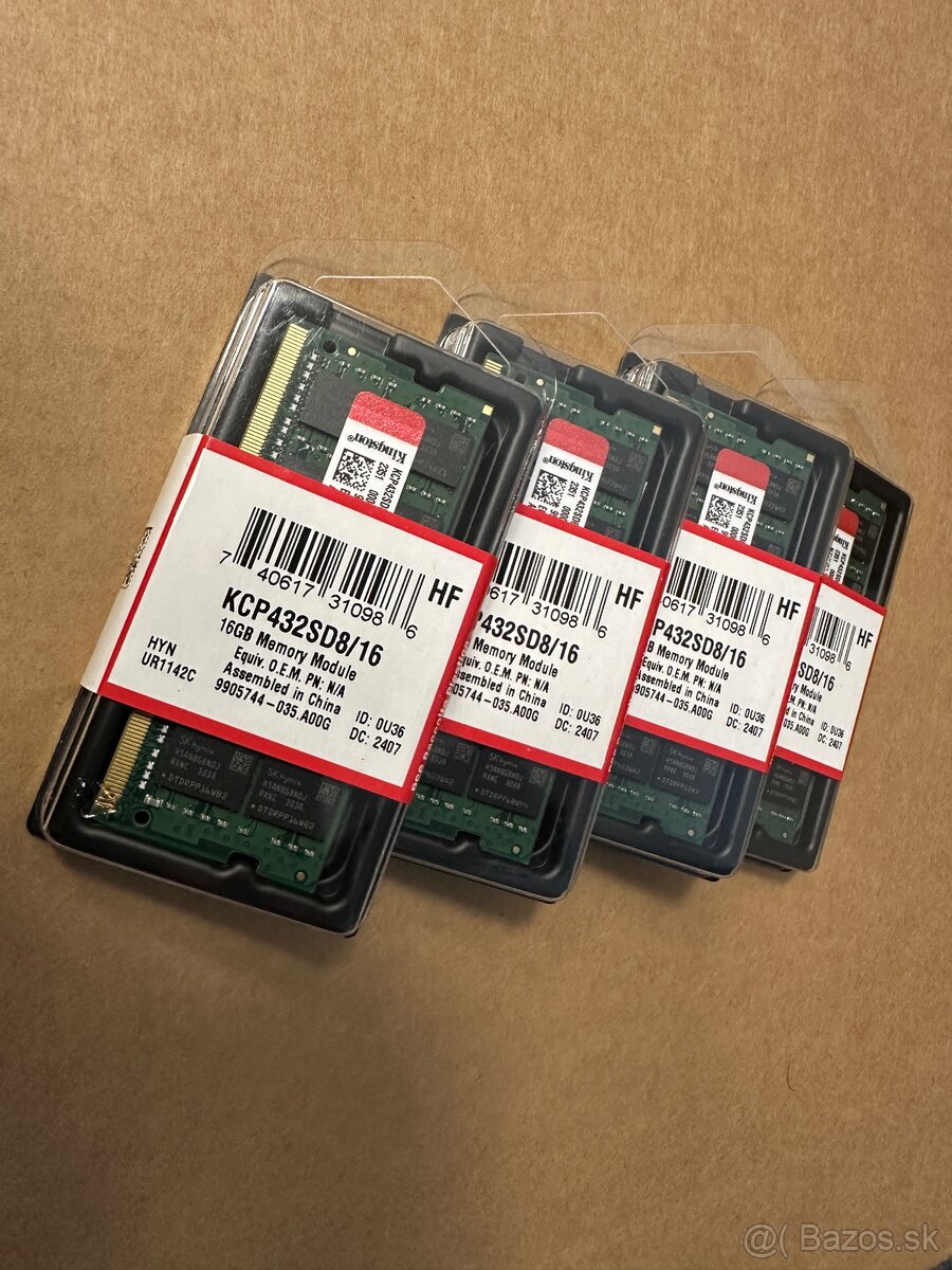 Kingston Ram moduly 16gb 4x = 64gb DDR4