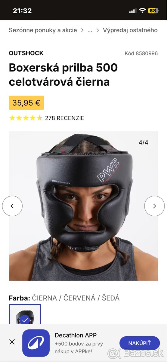 decathlon boxerska prilba