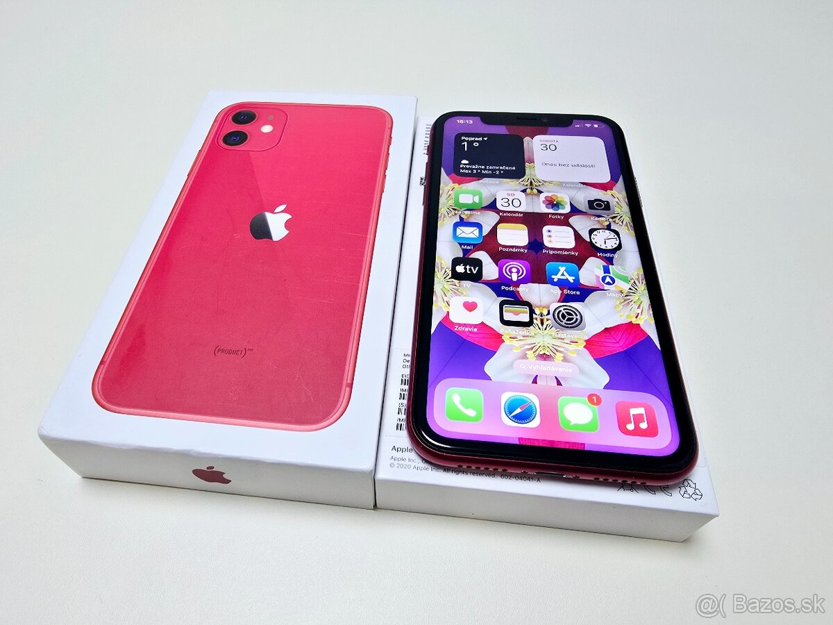 APPLE IPHONE 11 64GB RED ,Baterka 100%