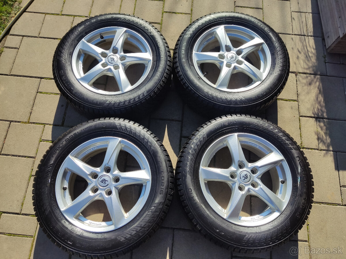 Zimná sada 16" Brock 5x112 + zánovné pneu NOKIAN 215/60 R16