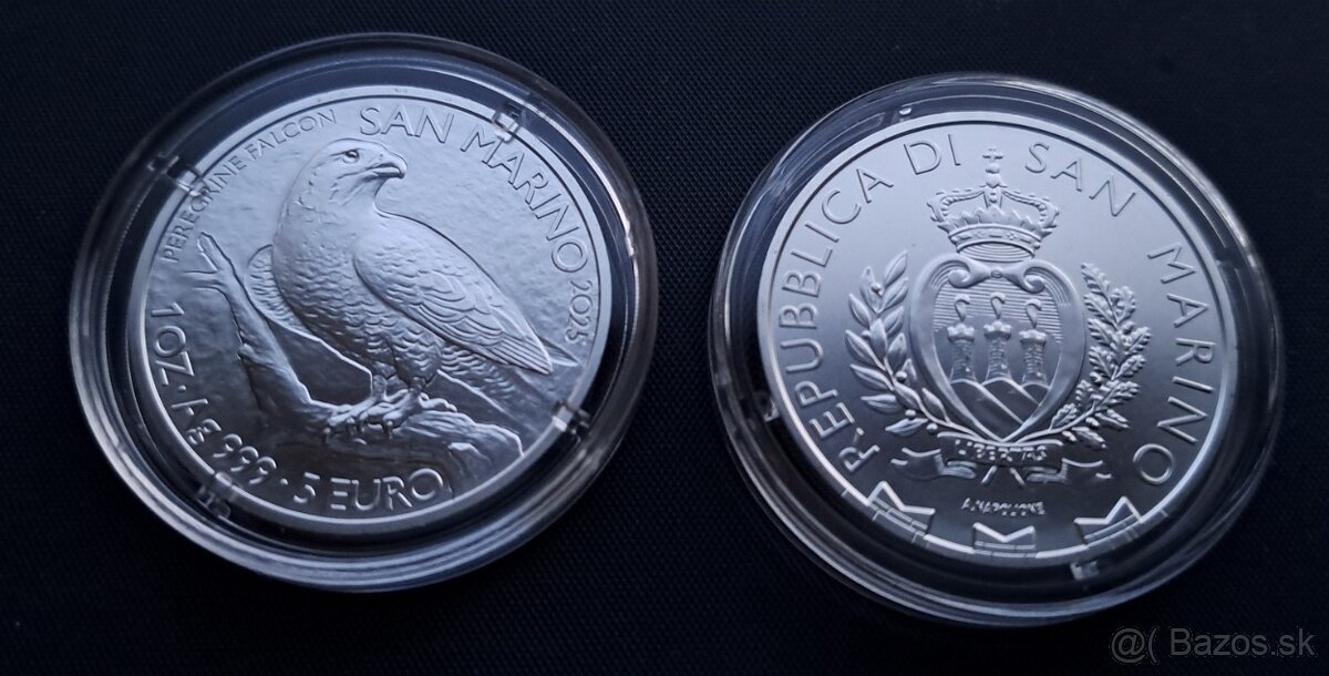 San Marino 1oz 2025 Falcon investicne striebro