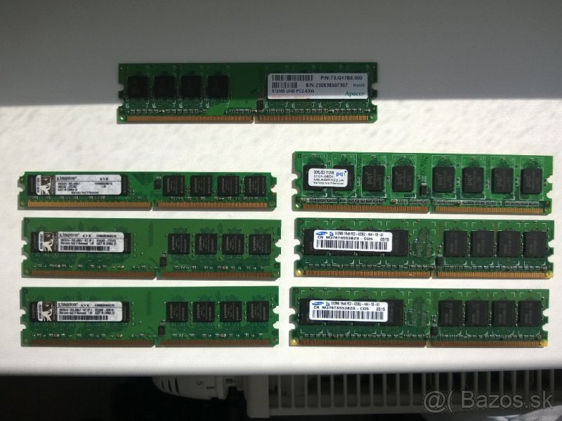 Pamäte RAM 256, 512 MB, 1 a 2 GB Kingston