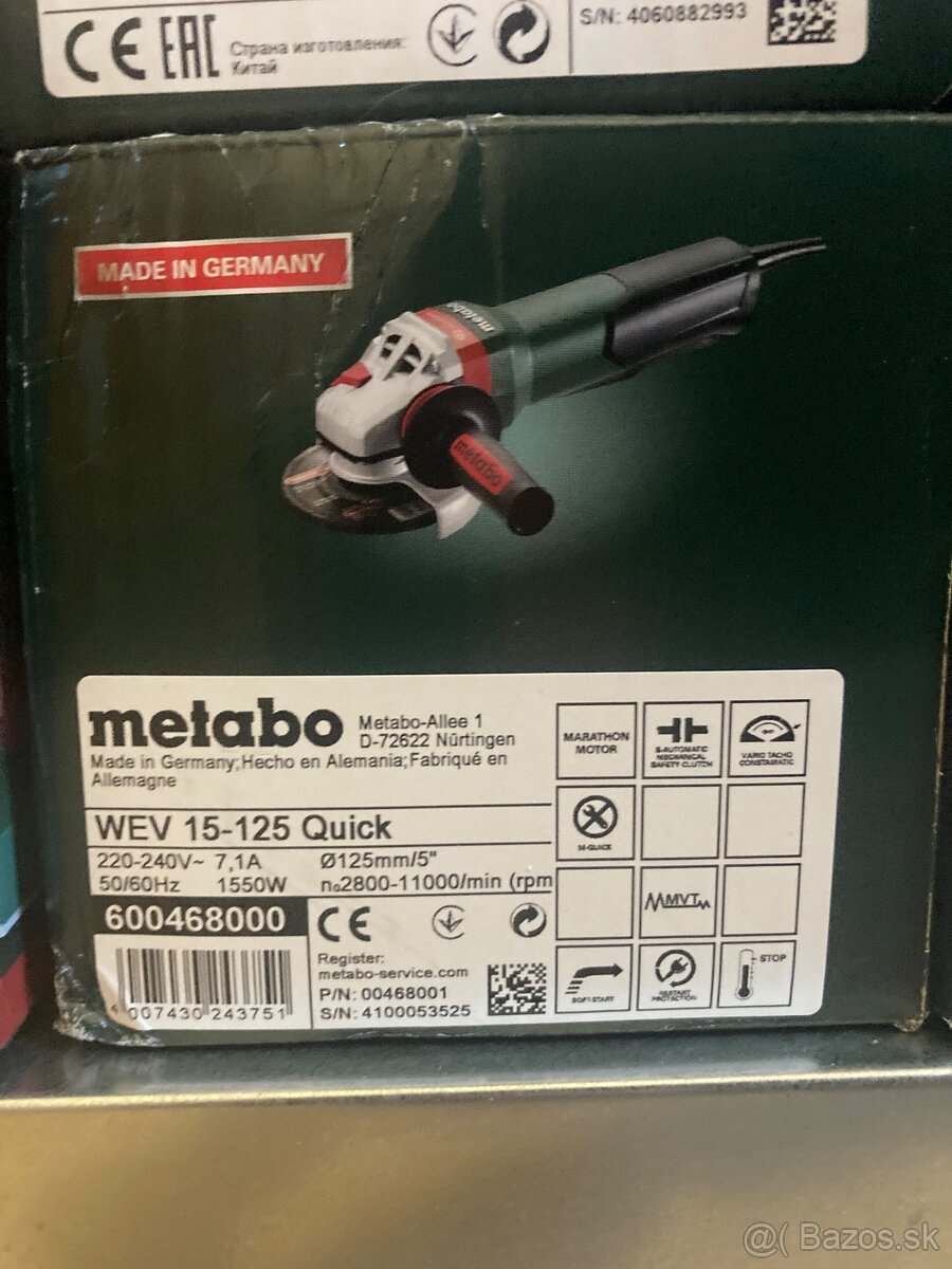 Metabo uhlová brúska WEV 15-125 Quick