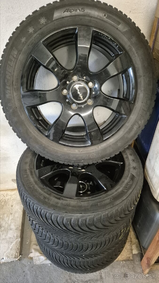 Alu disky Thomason 5x112 r16 spolu s gumami Michelin Alpin 5