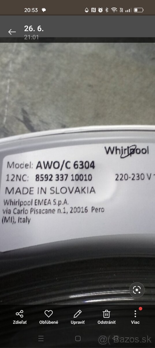 Whirlpool  AWO/C 6304