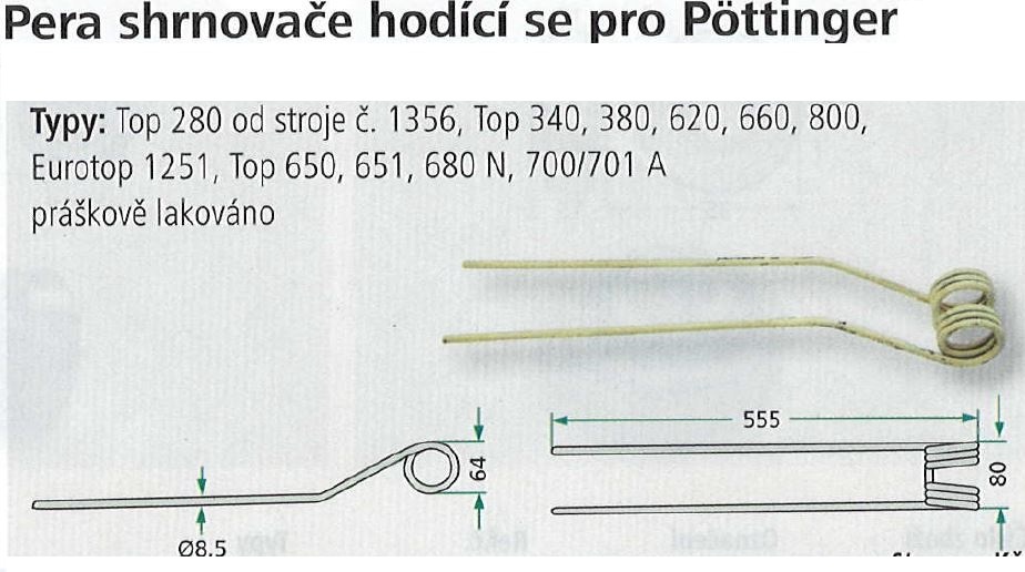 predám nové pružiny na zhrnovač sena potinger