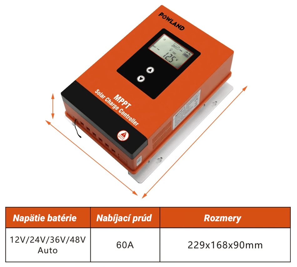 2.8KW Solárny MPPT Regulátor 60A