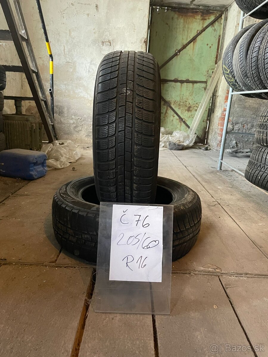 76. Michelin Pilot Alpine 205/60 R16 Zimná 2004 5,5mm 2ks 15