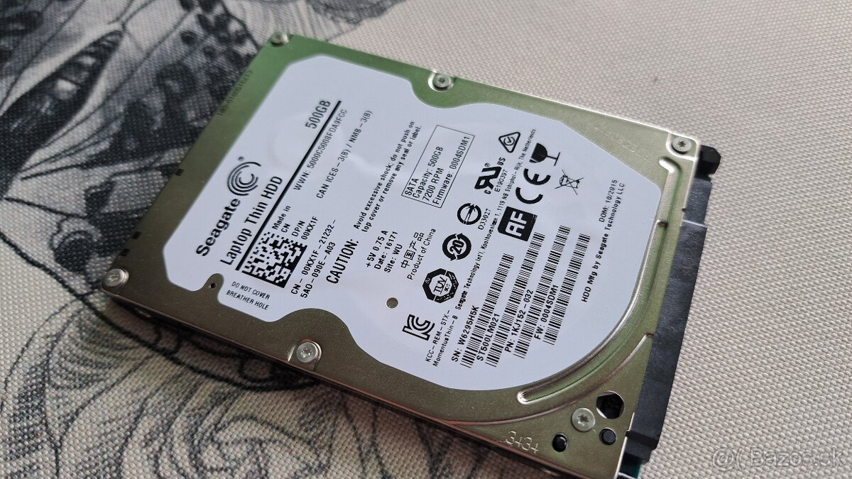 Seagate 2,5" HDD, 500GB, 7200rpm, SATA