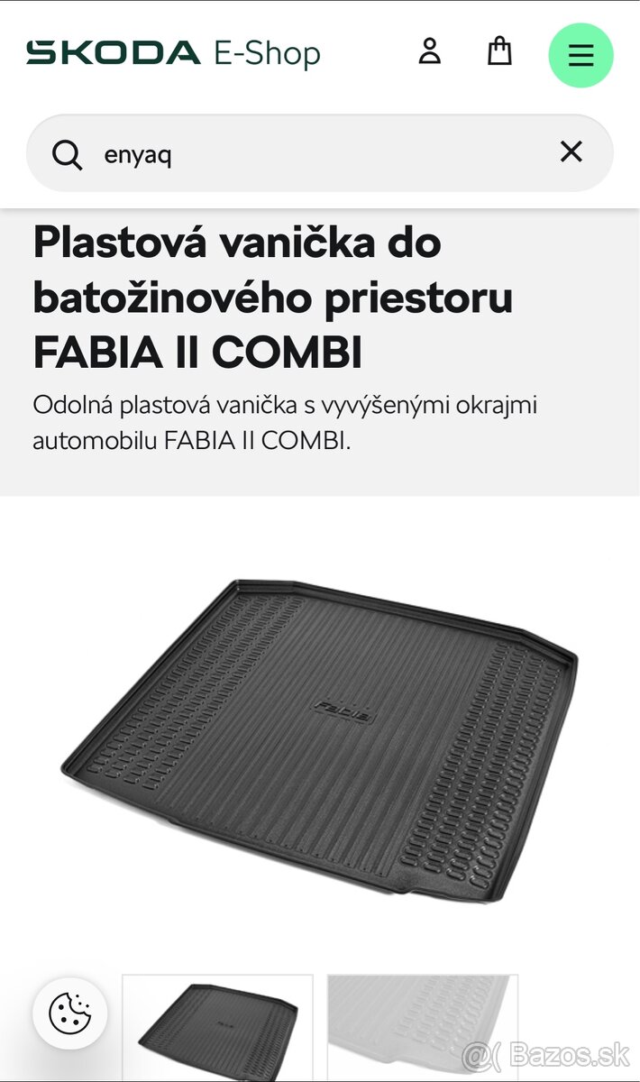 Plastová vanička Fabia 2 combi