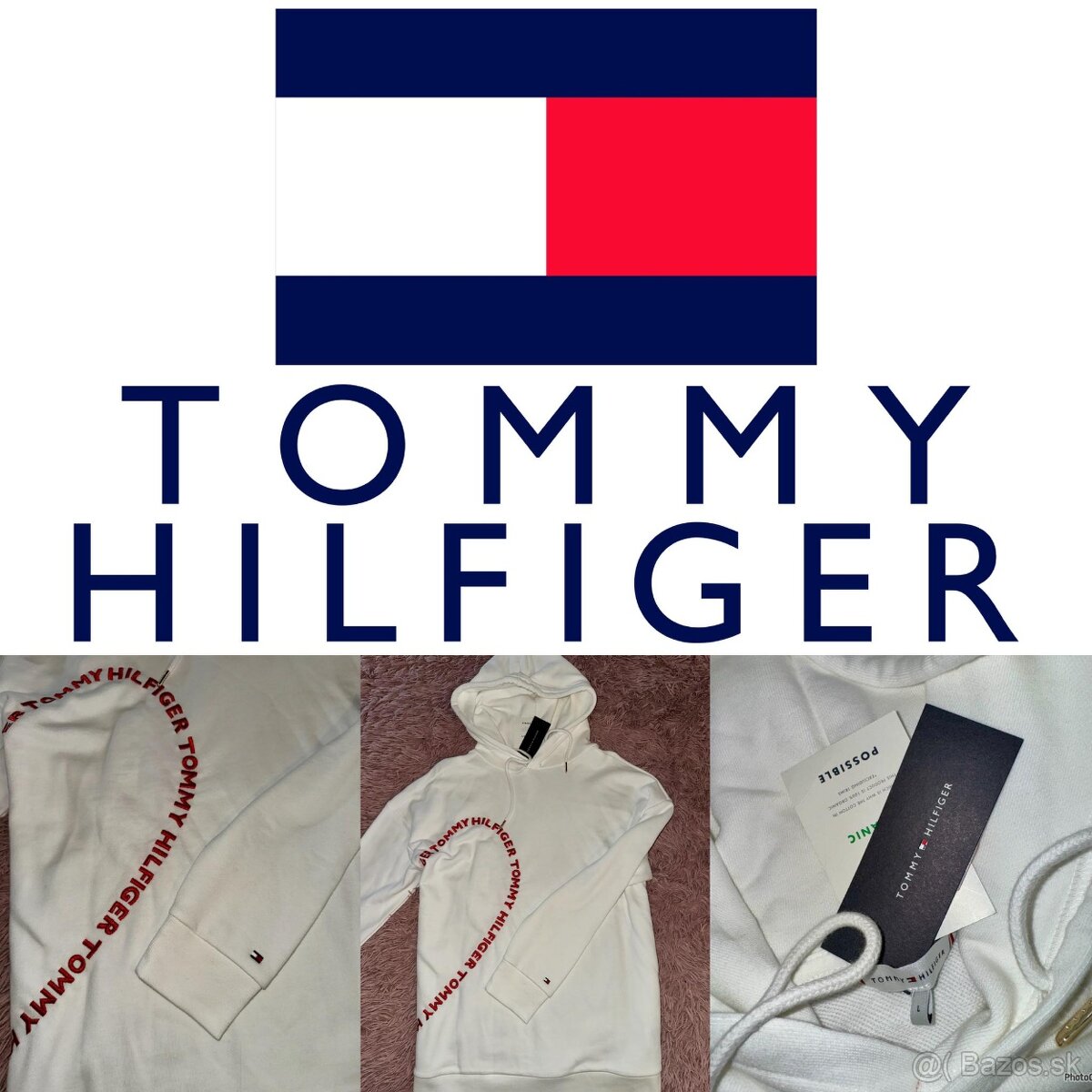 tommy hilfiger white nova original luxusna trendy mikina