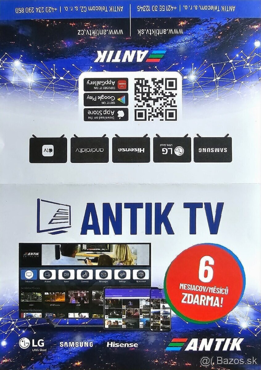 Kupon Antik TV na 6 mesiacov formou voucher