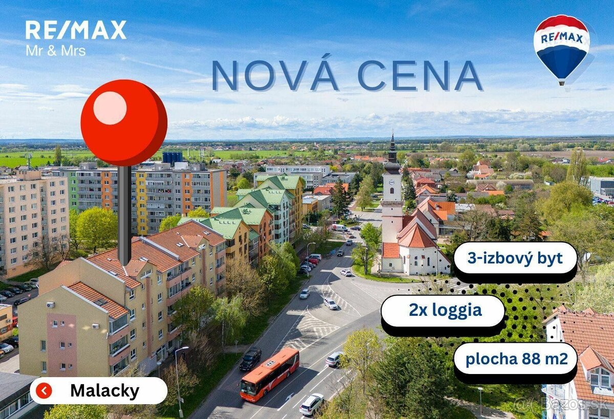 Na predaj 3-izbový byt v Malackách