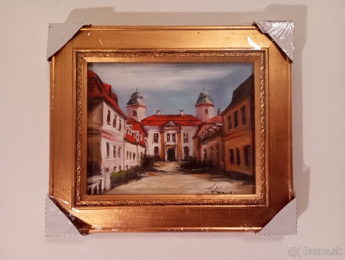 Olejomalba na plátně - zdobený rám 310x260mm - 06 -