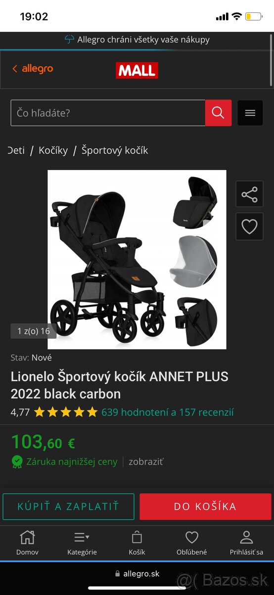 Športový kočik Lionelo