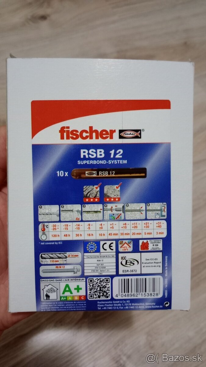 FISCHER VYSOKOVÝKONNÁ CHEMICKÁ KOTVA SUPERBOND RSB 12