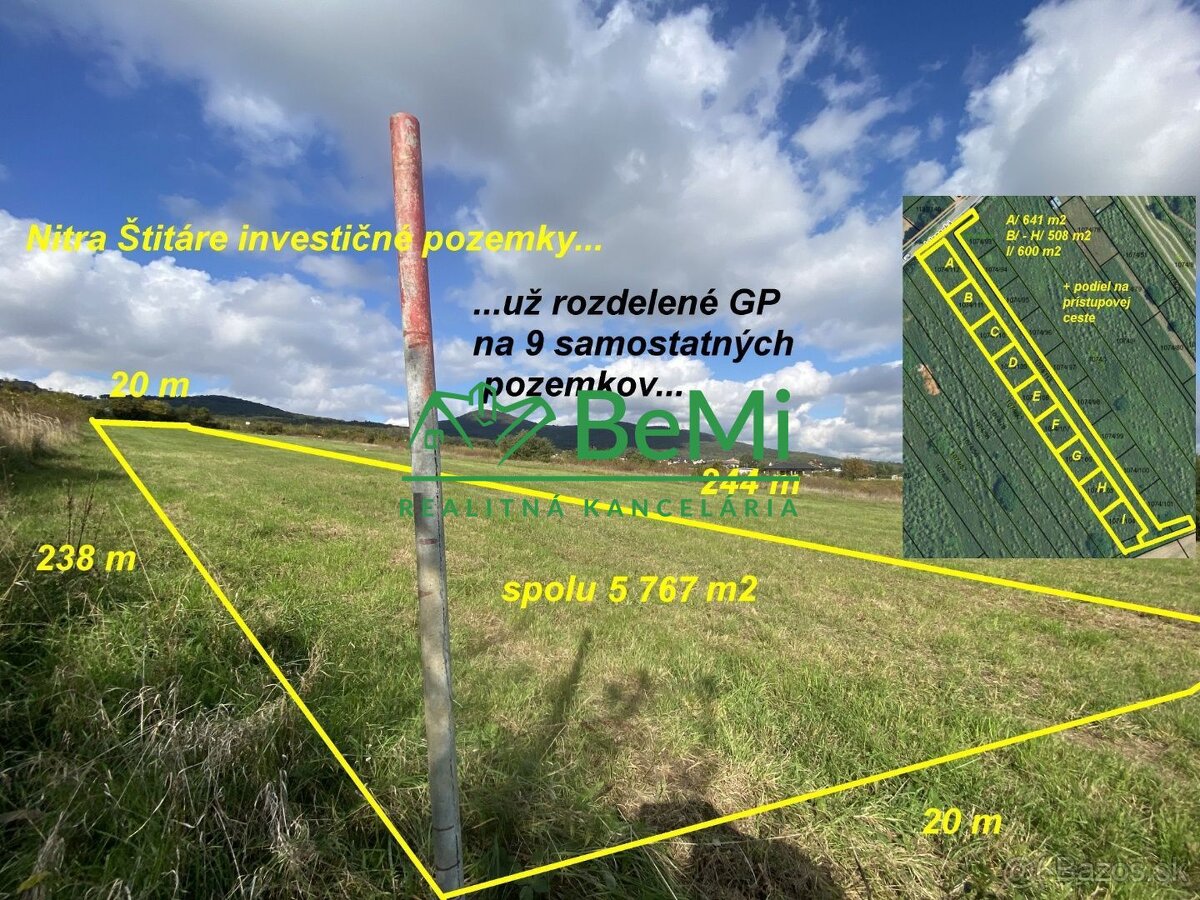 Nitra ŠTITÁRE investičný pozemok ID 520-14-MIG