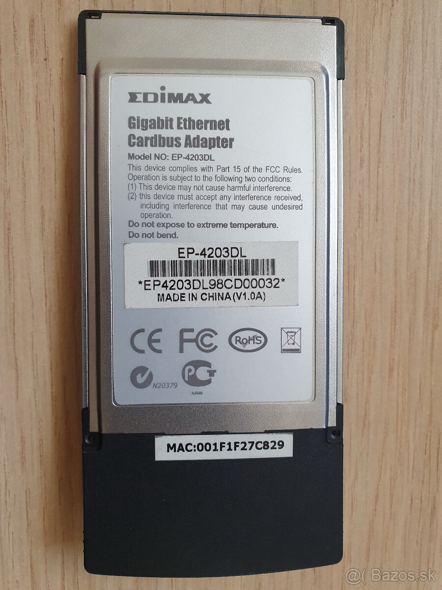 Edimax Gigabit Ethernet Cardbus Adapter EP-4203DL