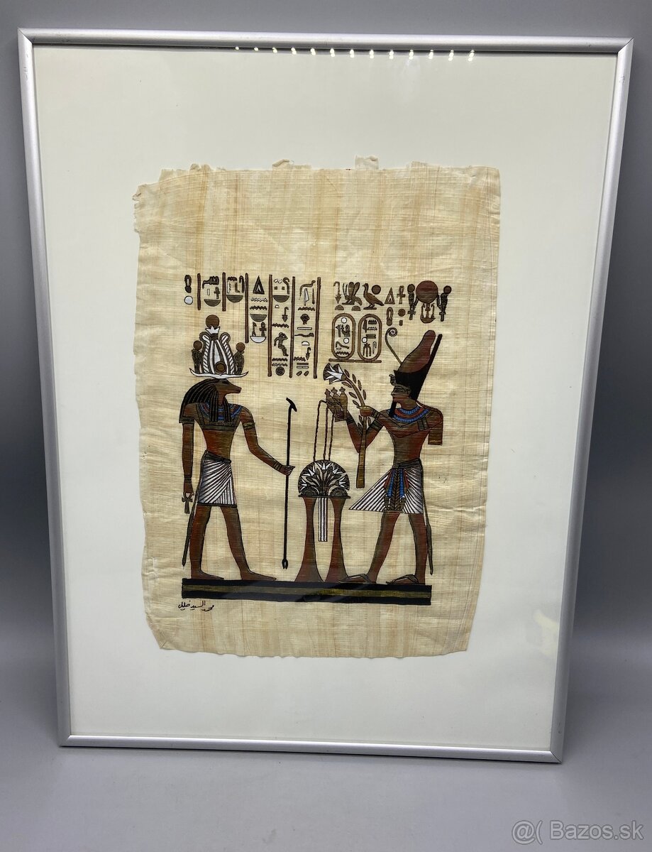 Obraz, egyptský motív, papyrus