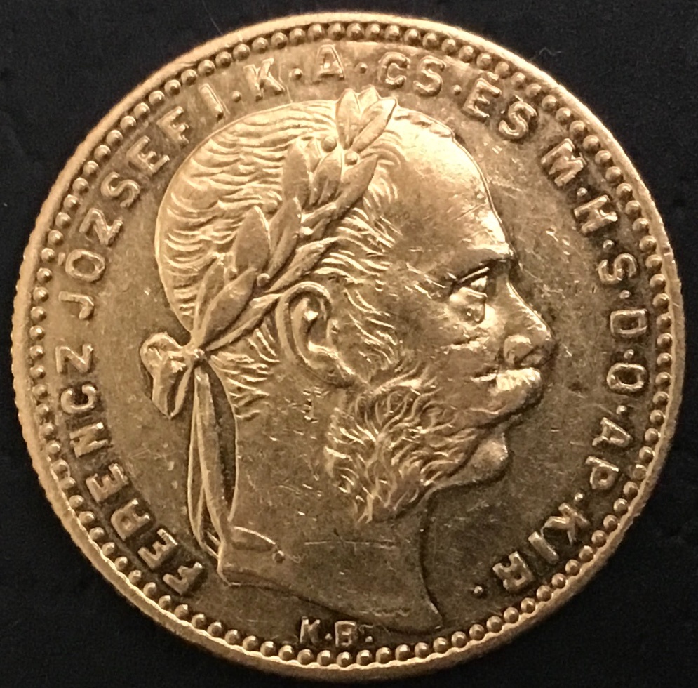 8 Zlatník/20 Frank 1890 KB FJI