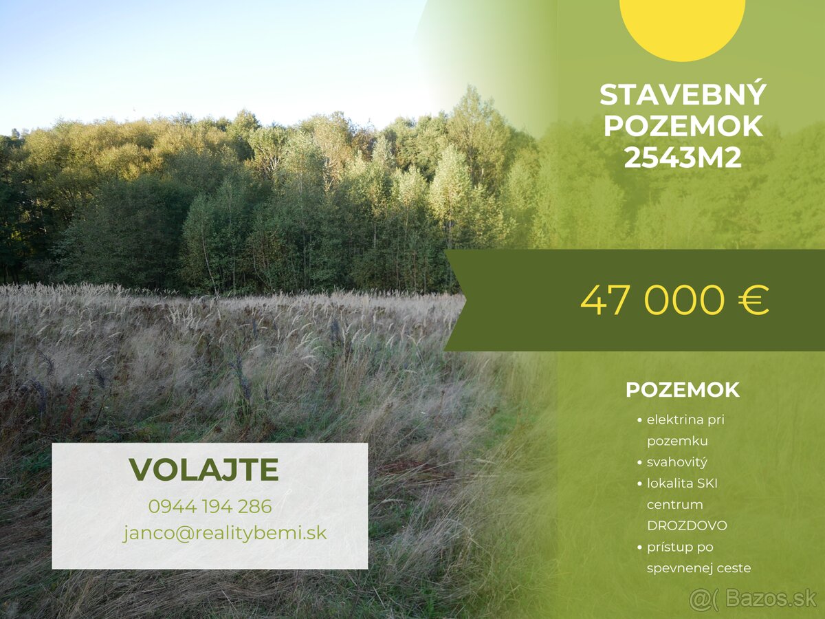 PREDAJ - STAVEBNÝ POZEMOK 2543 m2 ID 005-14-FIJA