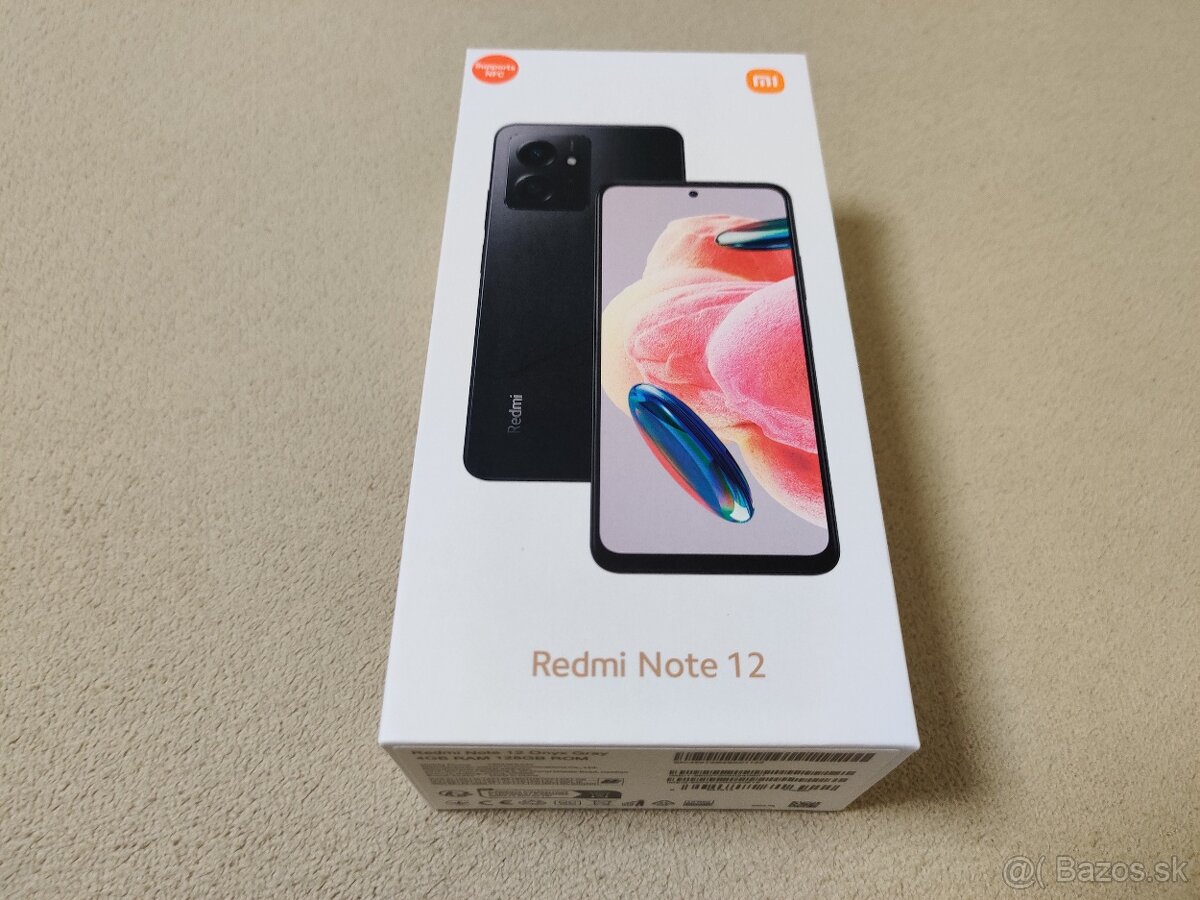 Xiaomi Redmi Note 12 - 5G.  4gb/128gb.  Tmavá metalíza.