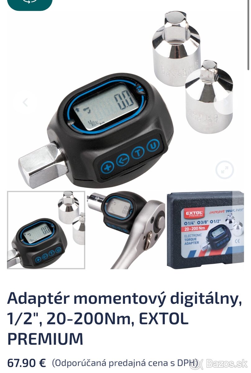 EXTOL PREMIUM momentový digitálny adaptér (kľúč)