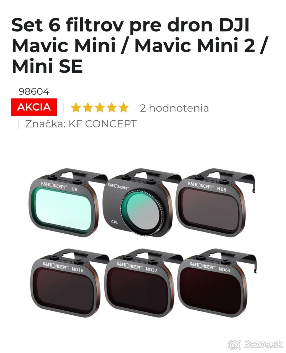 sada 6 filtrov na dj mavic mini/mavic mini 2/mavic SE