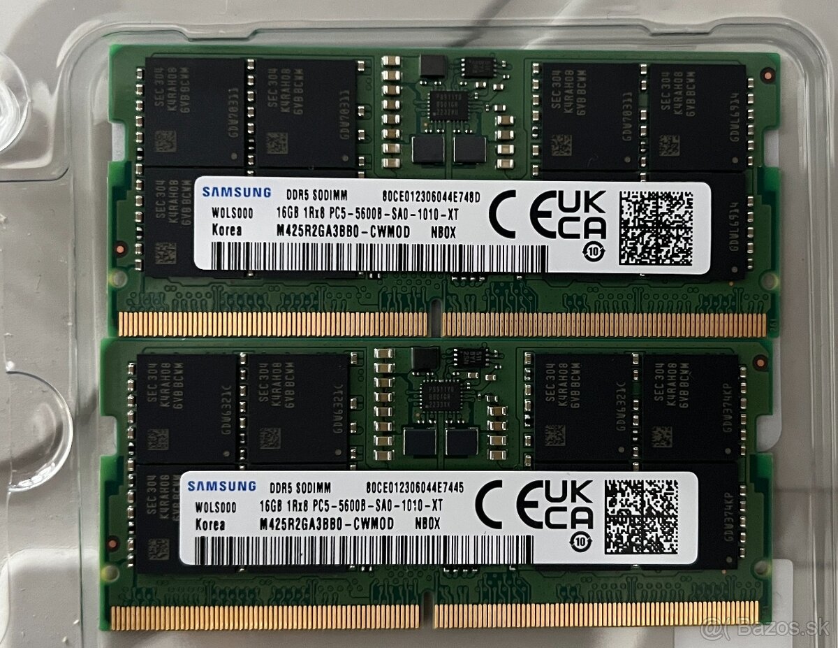 Samsung SO-DIMM 2x16GB = 32 GB DDR5 1Rx8 5600MHz PC5-44800