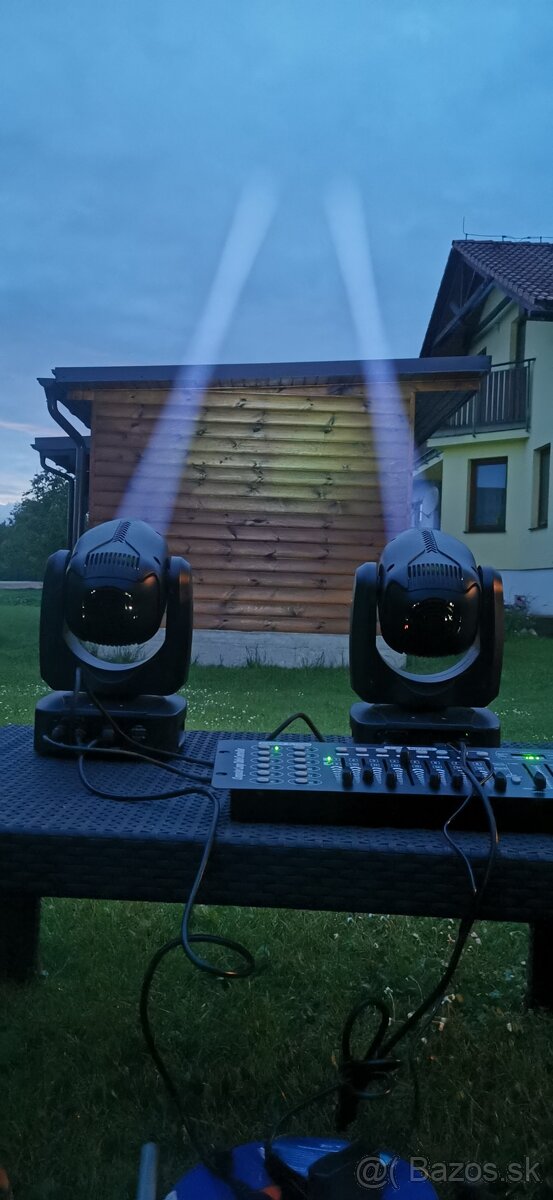 Set 2x 150W Beam hlavy + dmx pult + káble