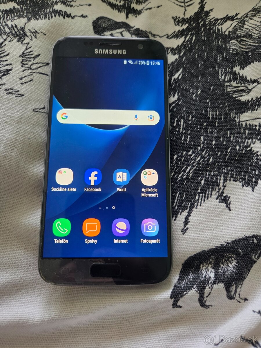 Samsung S7 čierny používaný plné funkčný trochu dole pri dis