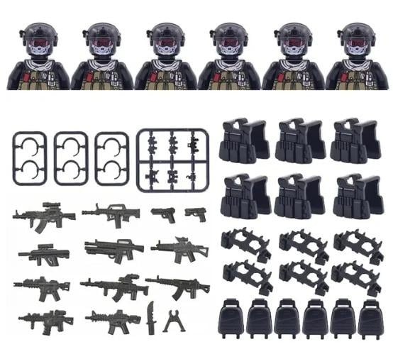 SWAT 6 ks sada vojakou-cierny