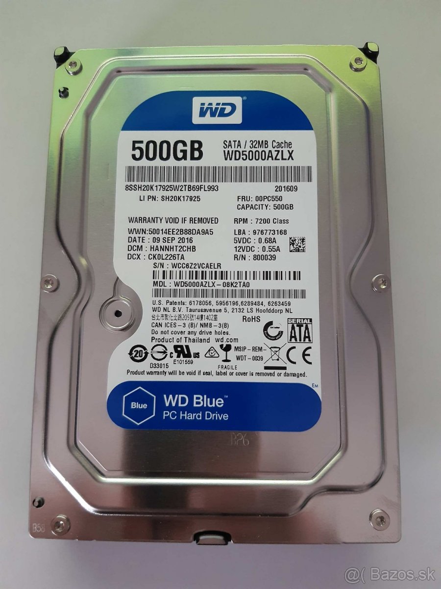 #32 - HDD 3.5" 500GB WD Blue 7200RPM SATA