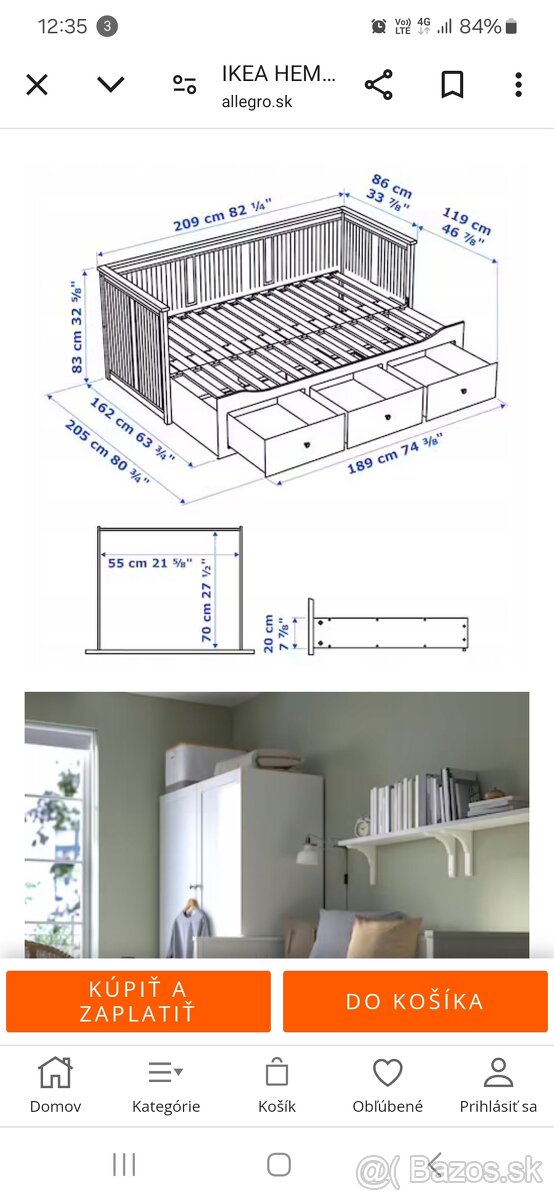 POSTEĽ IKEA HEMNES