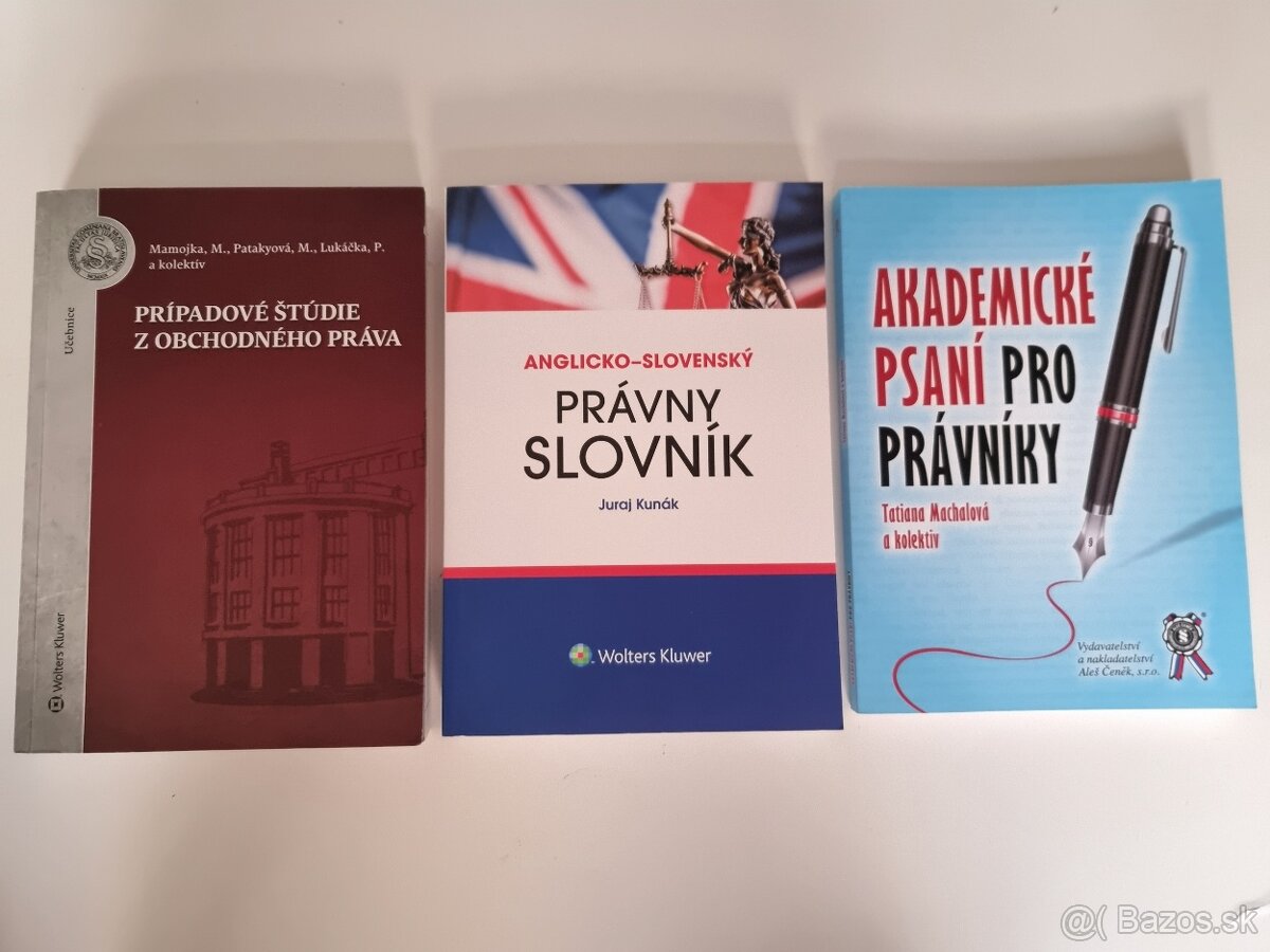 Právo: Akademické psaní, AJ-SJ slovník, štúdie - obchod