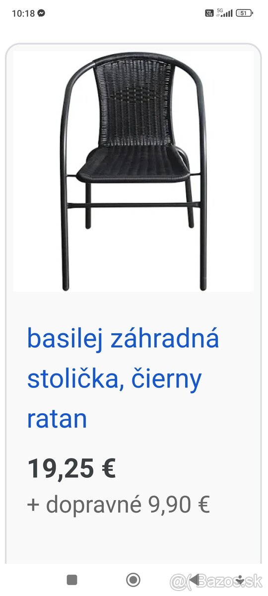 Predám nové stoličky záhradné 4 ks