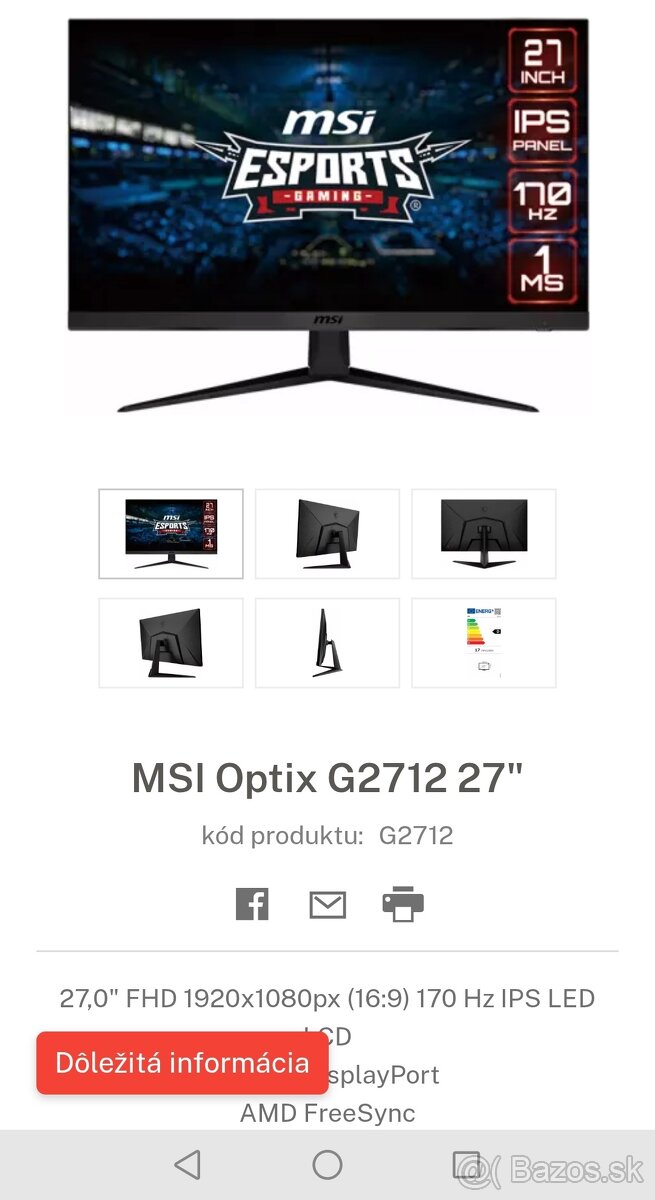 MSI optix G2712 FHD