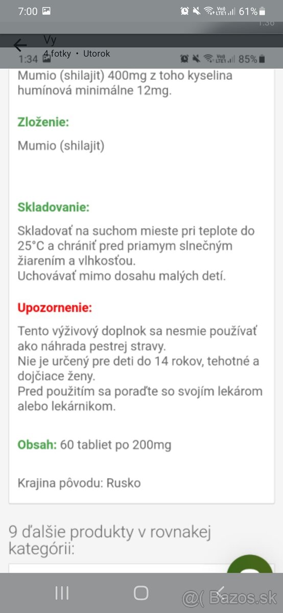 Predám altajske mumio  45e