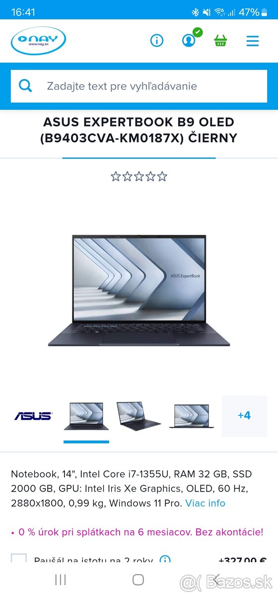 Asus expertbook b9 cena 1500€