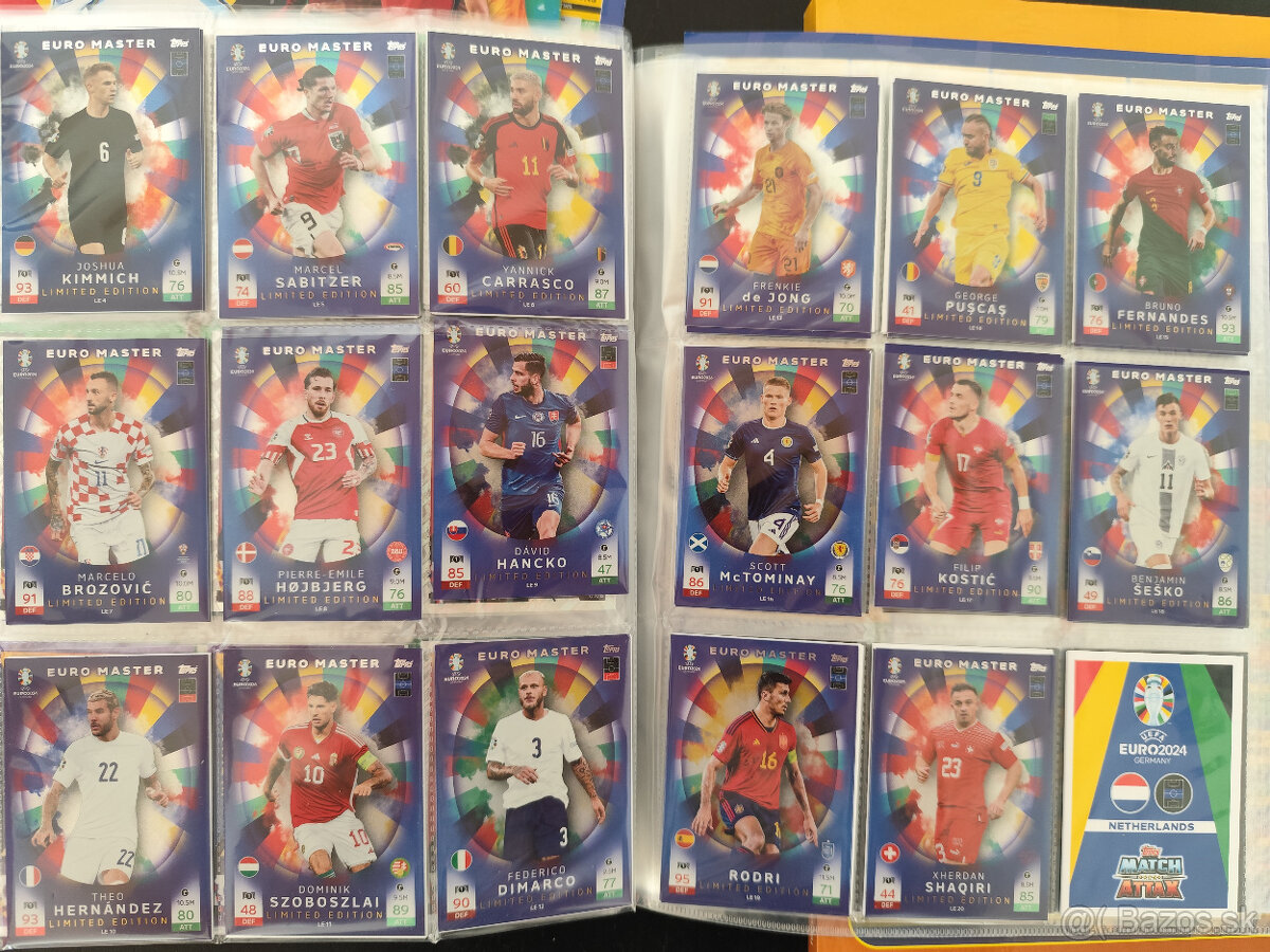 Euro 2024 kartičky Topps Match Attax Euro Limited