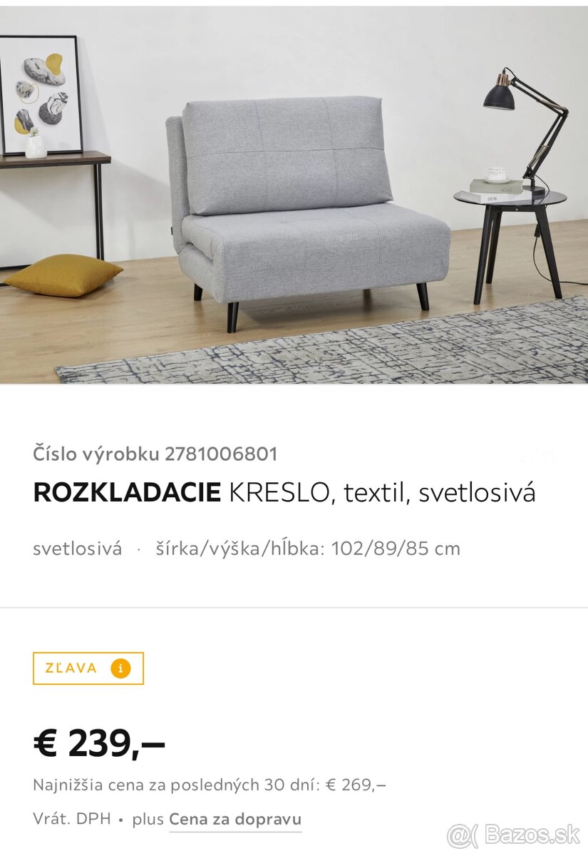 Roztahovacie kreslo