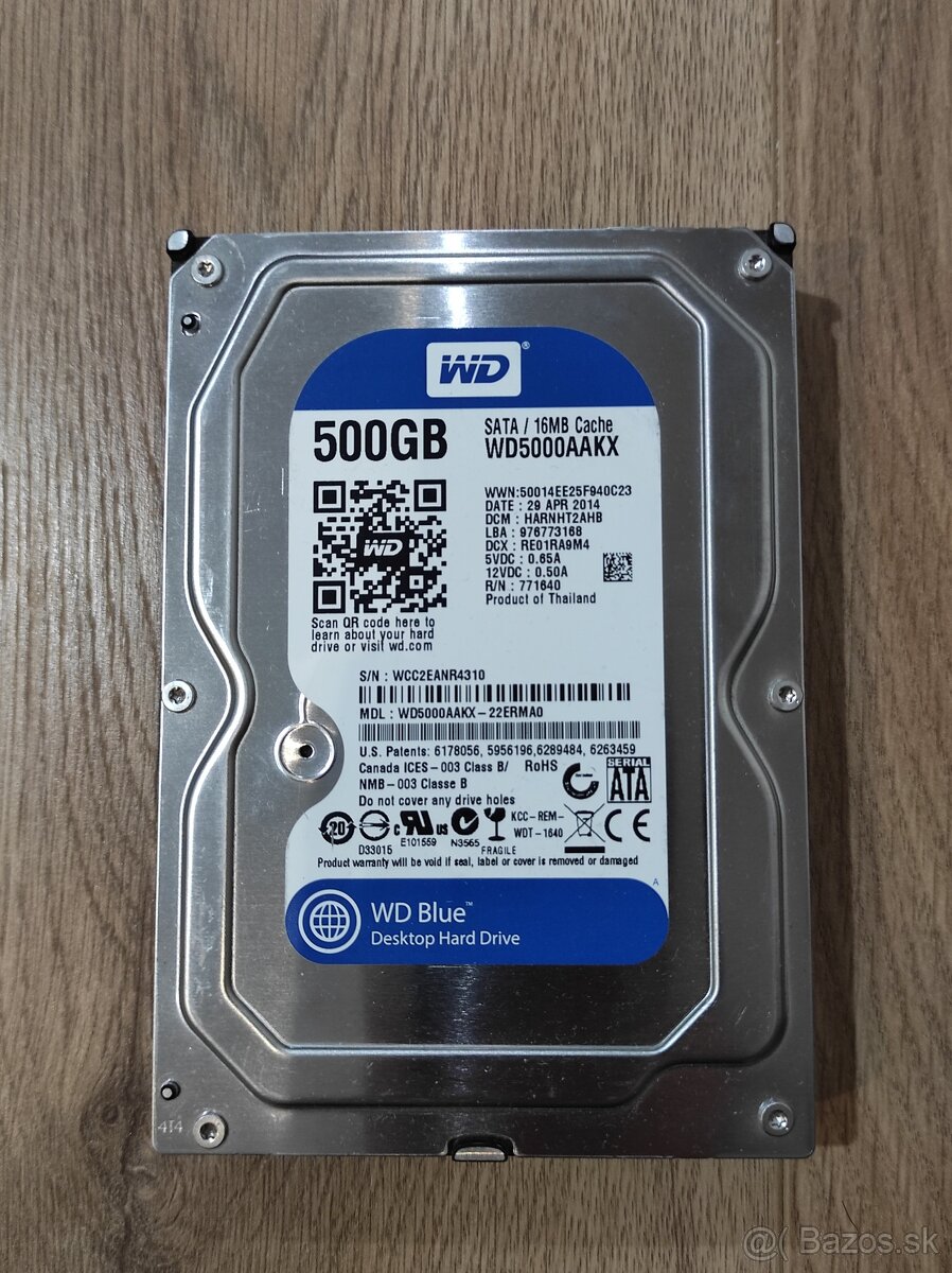 WD Blue WD500AAKX 3,5" , 500GB, SATA