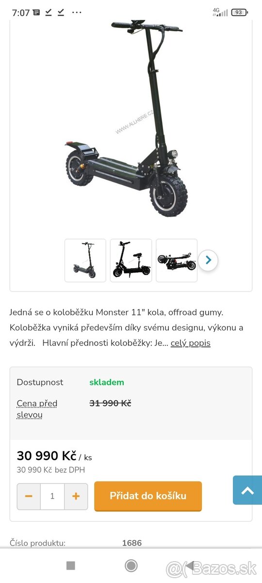 elektrická kolobežka monštrum 2wd 3200w