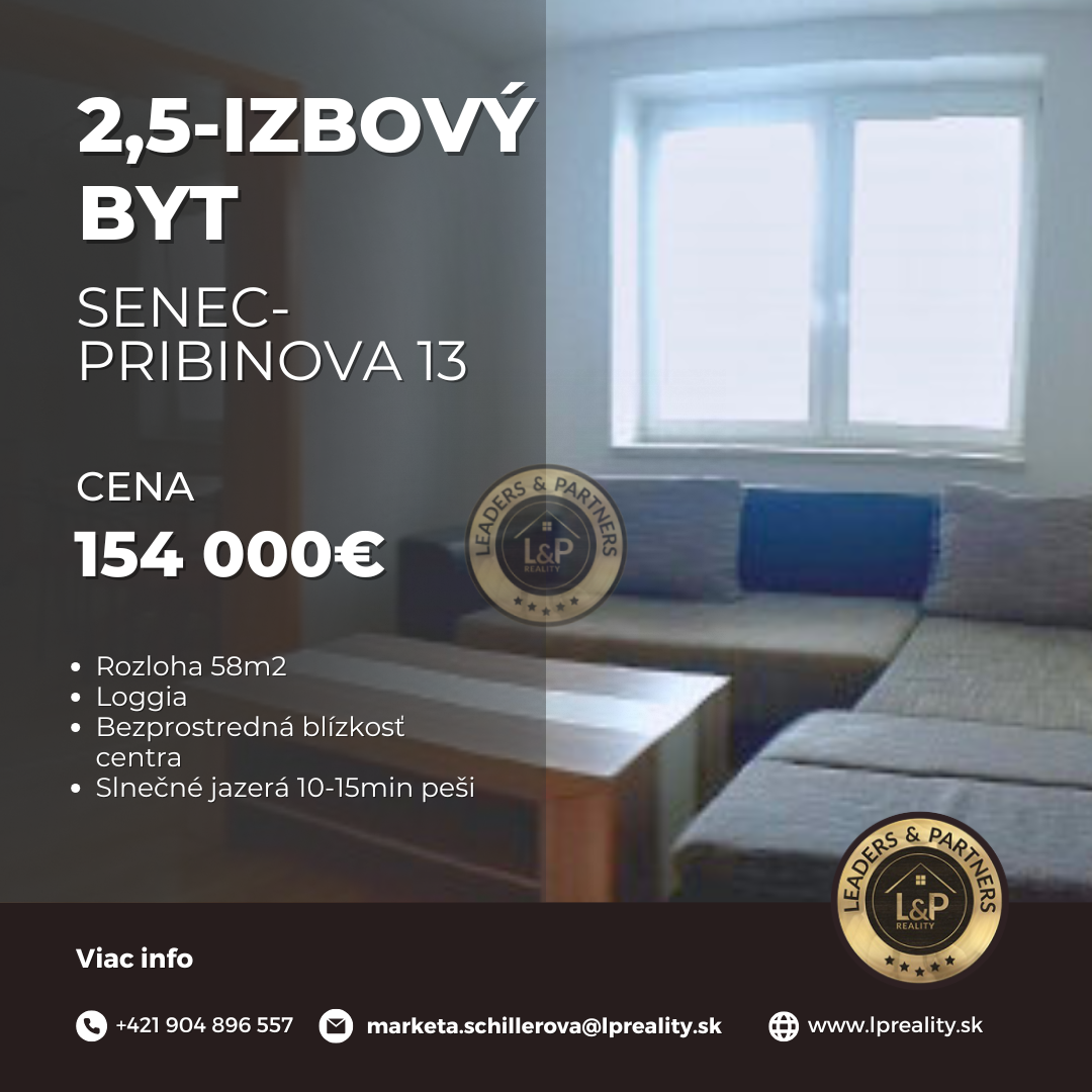 Exkluzívne na predaj 2,5 izbový byt v Senci