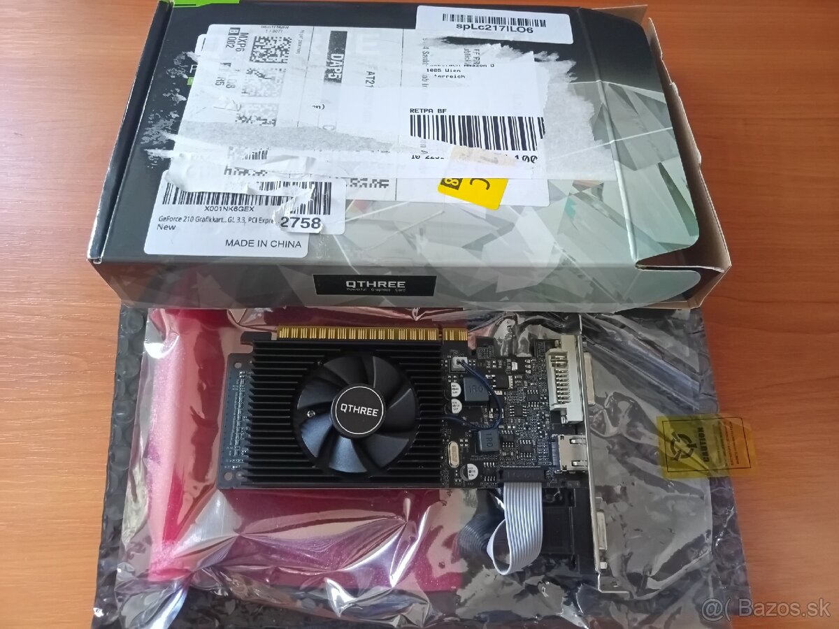 Grafická karta značky Qthree model GeForce 210, 1024 MB