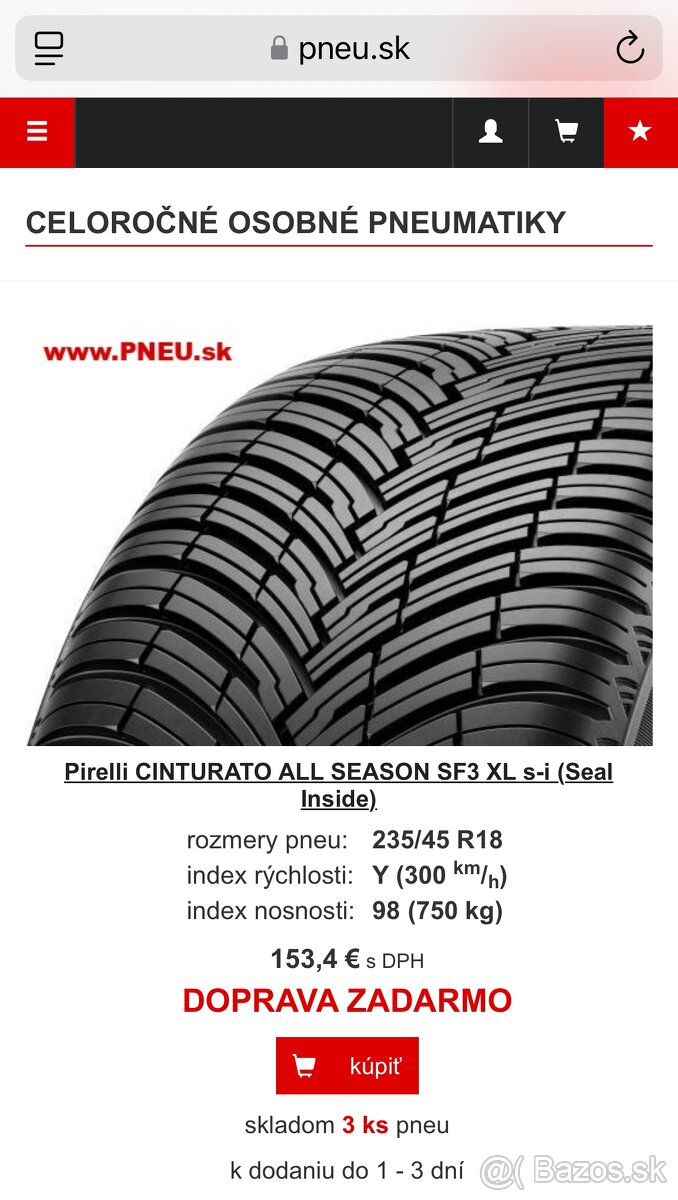 Pirelli Cinturato All Season SF3 235/45 R18