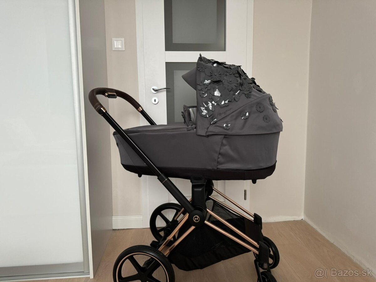 CYBEX PRIAM Lux Carry Cot SIMPLY FLOWERS Dream Grey - vaničk